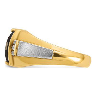 Men's 14K Two-Tone Gold Onyx Diamond Ring Mounting – view 5