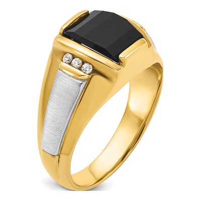Men's 14K Two-Tone Gold Onyx Diamond Ring Mounting – view 8