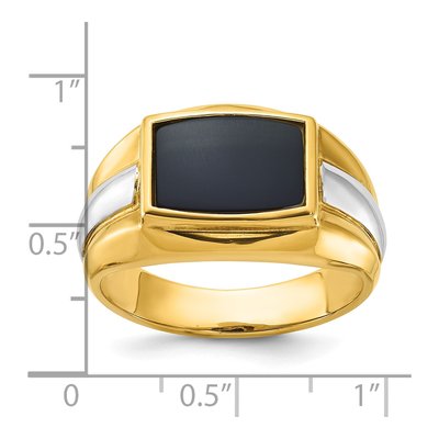 Men's 10K Two-Tone Gold Onyx Ring Mounting – view 3