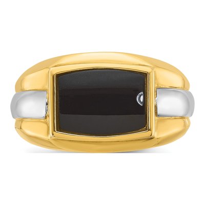 Men's 10K Two-Tone Gold Onyx Ring Mounting – view 6