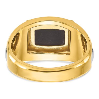 Men's 10K Two-Tone Gold Onyx Ring Mounting – view 7