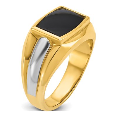 Men's 10K Two-Tone Gold Onyx Ring Mounting – view 8