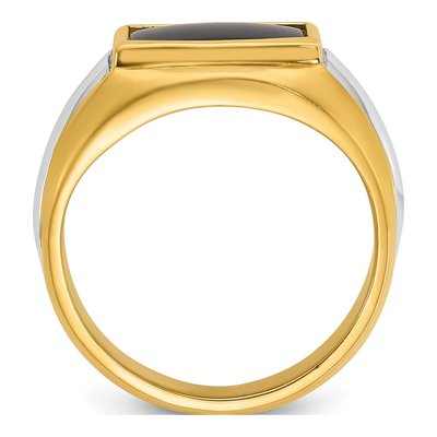 Men's 14K Two-Tone Gold Onyx Ring Mounting – view 3