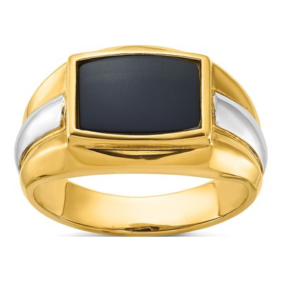 Men's 14K Two-Tone Gold Onyx Ring Mounting