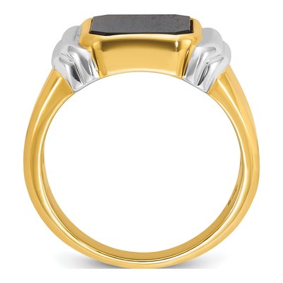 Men's 10K Two-Tone Gold Onyx Octagon Ring Mounting – view 2