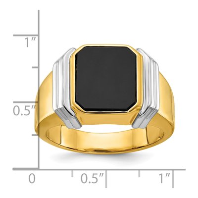 Men's 10K Two-Tone Gold Onyx Octagon Ring Mounting – view 3