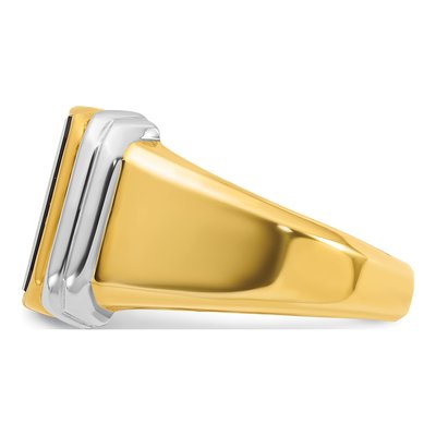 Men's 10K Two-Tone Gold Onyx Octagon Ring Mounting – view 5
