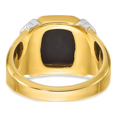 Men's 10K Two-Tone Gold Onyx Octagon Ring Mounting – view 7