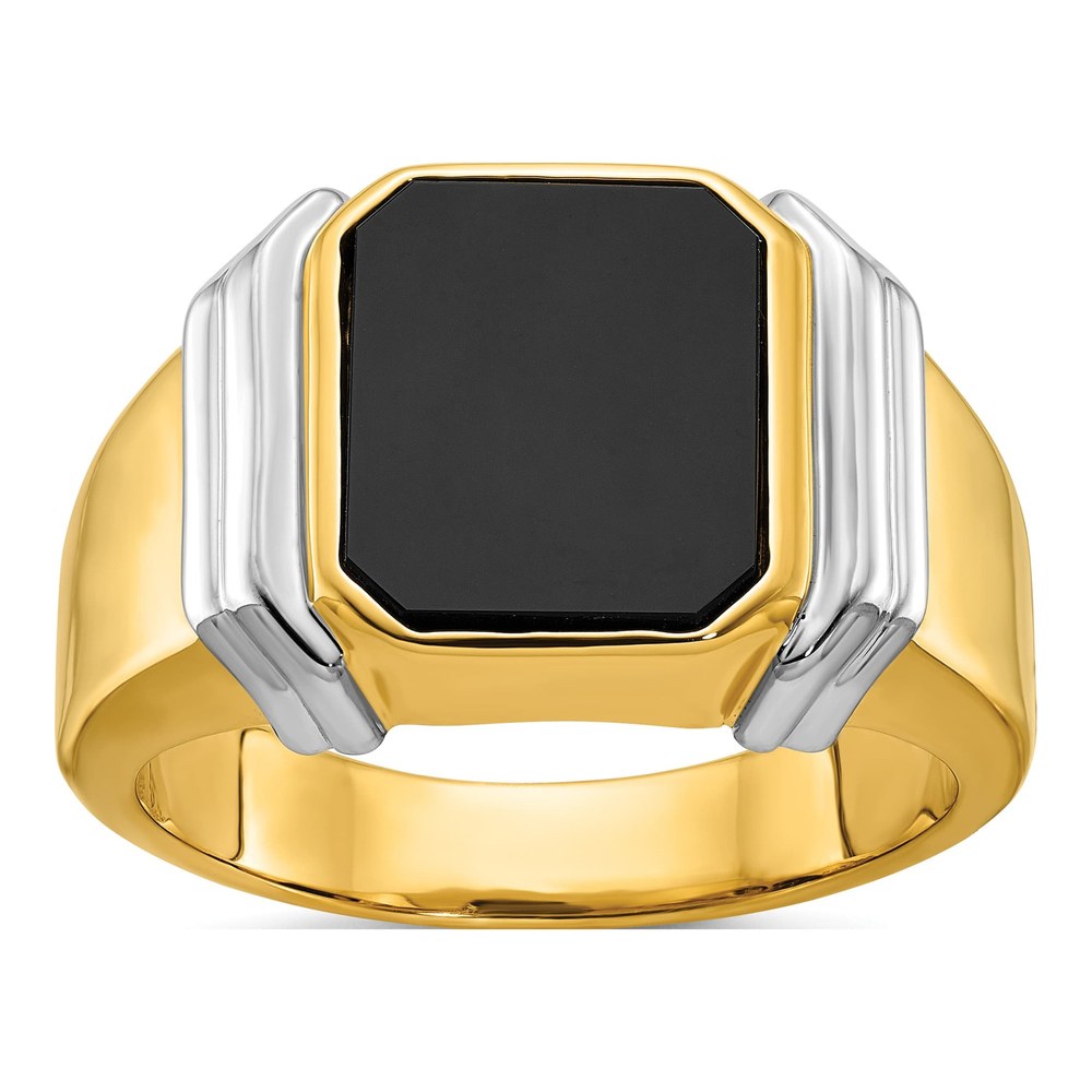Men's 10K Two-Tone Gold Onyx Octagon Ring Mounting