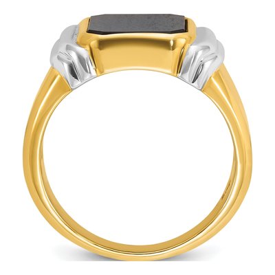 Men's 14K Two-Tone Gold Onyx Ring Mounting – view 2