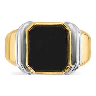 Men's 14K Two-Tone Gold Onyx Ring Mounting – view 6