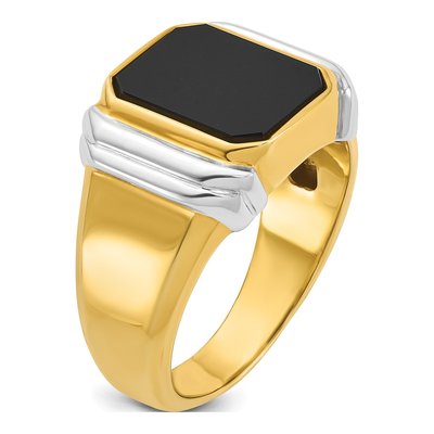 Men's 14K Two-Tone Gold Onyx Ring Mounting – view 8