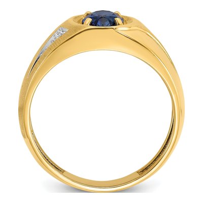 Men's 14K Yellow Gold Sapphire Diamond Ring Mounting – view 2