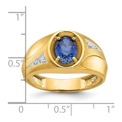 Men's 14K Yellow Gold Sapphire Diamond Ring Mounting – view 3
