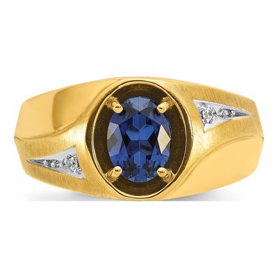 Men's 14K Yellow Gold Sapphire Diamond Ring Mounting – view 6