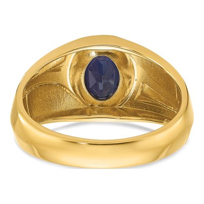 Men's 14K Yellow Gold Sapphire Diamond Ring Mounting – view 7