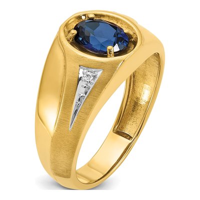 Men's 14K Yellow Gold Sapphire Diamond Ring Mounting – view 8
