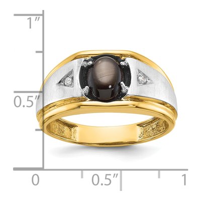 Men's 10K Two-Tone Gold Black Star Sapphire Ring Mounting – view 4