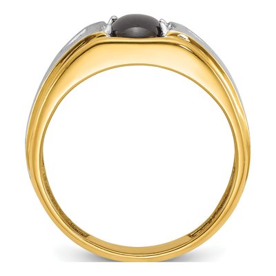Men's 14K Two-Tone Gold Black Star Sapphire Ring Mounting – view 3