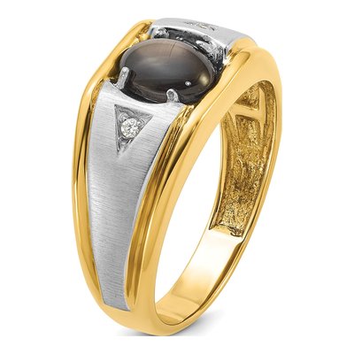 Men's 14K Two-Tone Gold Black Star Sapphire Ring Mounting – view 7