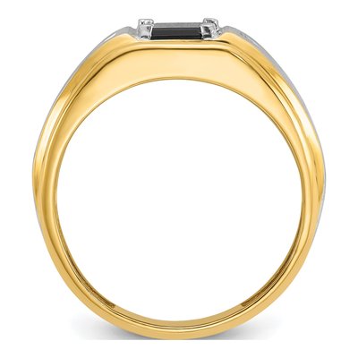 Men's 10K Two-Tone Gold Onyx Diamond Ring Mounting – view 2