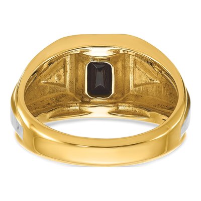 Men's 10K Two-Tone Gold Onyx Diamond Ring Mounting – view 7