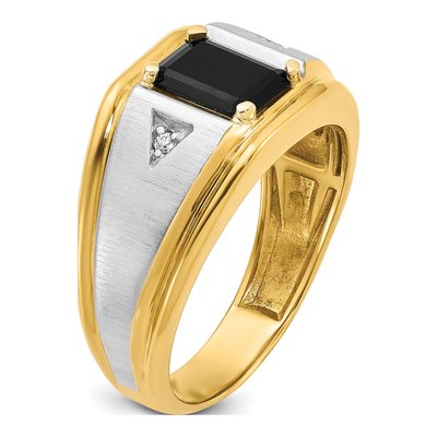 Men's 10K Two-Tone Gold Onyx Diamond Ring Mounting – view 8