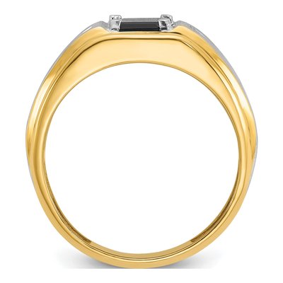 Men's 14K Two-Tone Gold Onyx Diamond Ring Mounting – view 2