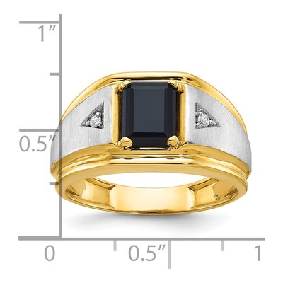 Men's 14K Two-Tone Gold Onyx Diamond Ring Mounting – view 3