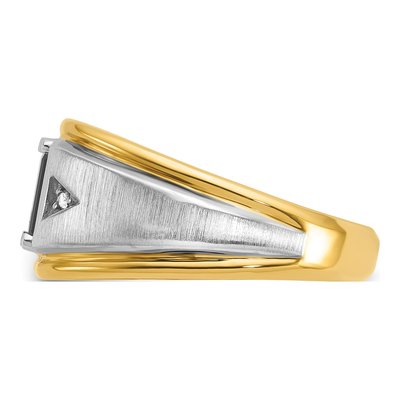 Men's 14K Two-Tone Gold Onyx Diamond Ring Mounting – view 5