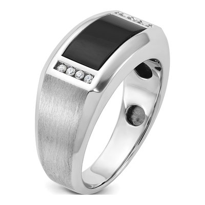 Men's 14K White Gold Onyx Diamond Ring Mounting – view 8