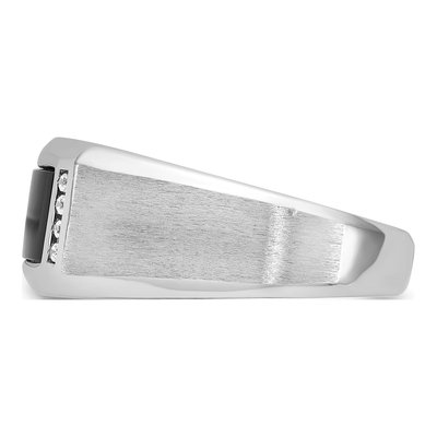 Men's 14K White Gold 1/15 ct tw Onyx & Diamond Rectangle Ring – view 5