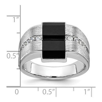Men's 14K White Gold Onyx Diamond Ring Mounting – view 3
