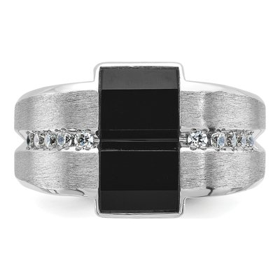Men's 14K White Gold Onyx Diamond Ring Mounting – view 6