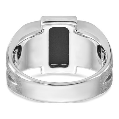 Men's 14K White Gold Onyx Diamond Ring Mounting – view 7