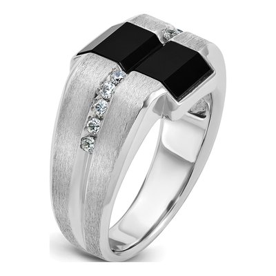 Men's 14K White Gold Onyx Diamond Ring Mounting – view 8