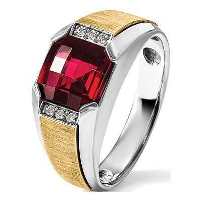 Men's 14K Two-Tone Gold 1/20 ct tw Diamond Ring – view 7