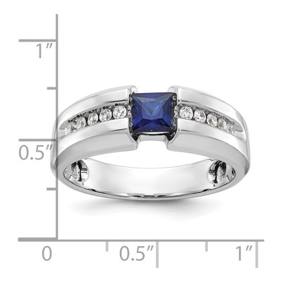Men's 14K White Gold Square Diamond Ring Mounting – view 3