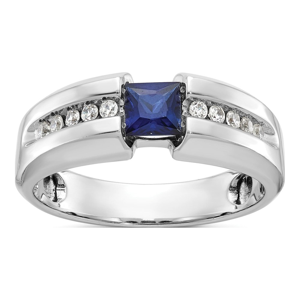 Men's 14K White Gold Square Diamond Ring Mounting