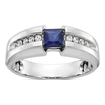 Men's 14K White Gold Square Diamond Ring Mounting
