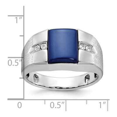 Men's 10K White Gold Blue Star Sapphire Ring Mounting – view 3