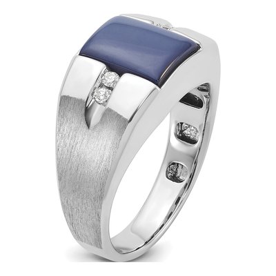 Men's 10K White Gold Blue Star Sapphire Ring Mounting – view 8