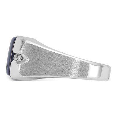 Men's 14K White Gold Blue Star Sapphire Diamond Ring Mounting – view 3