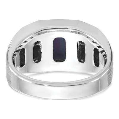 Men's 14K White Gold Blue Star Sapphire Diamond Ring Mounting – view 5