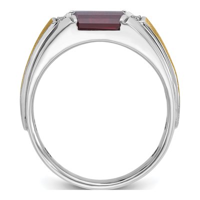 Men's 14K Two-Tone Gold Barrel Ring Mounting – view 2