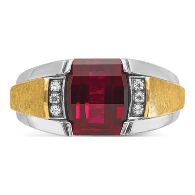 Men's 14K Two-Tone Gold Barrel Ring Mounting – view 6