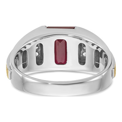 Men's 14K Two-Tone Gold Barrel Ring Mounting – view 7