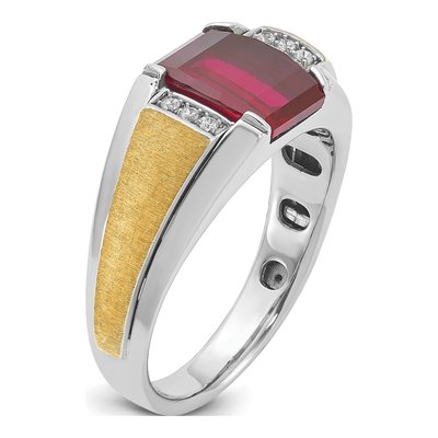 Men's 14K Two-Tone Gold Barrel Ring Mounting – view 8