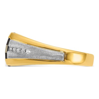 Men's 14K Two-Tone Gold Barrel Ring Mounting – view 5