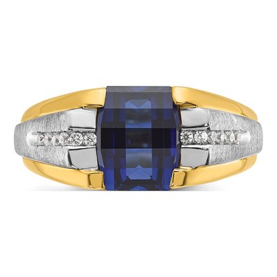 Men's 14K Two-Tone Gold Barrel Ring Mounting – view 6
